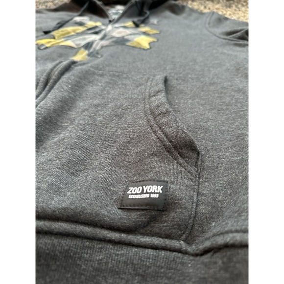 Zoo York zip up hoodie jacket grey with yellow / Grey plaid design Men's Large - Picture 6 of 7